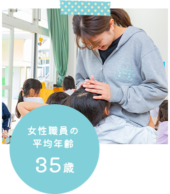 女性職員の平均年齢 35歳