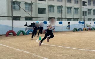 ちぬのうら幼稚園とリレー対決をしたよ！